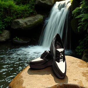 Gianni Bini Mazzen Colorblock Studded Lace Creepers Platform Shoes